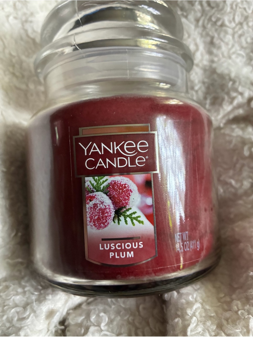 Yankee Candle Luscious Plum 14.5 Ounce Single Wick Jar Candle New